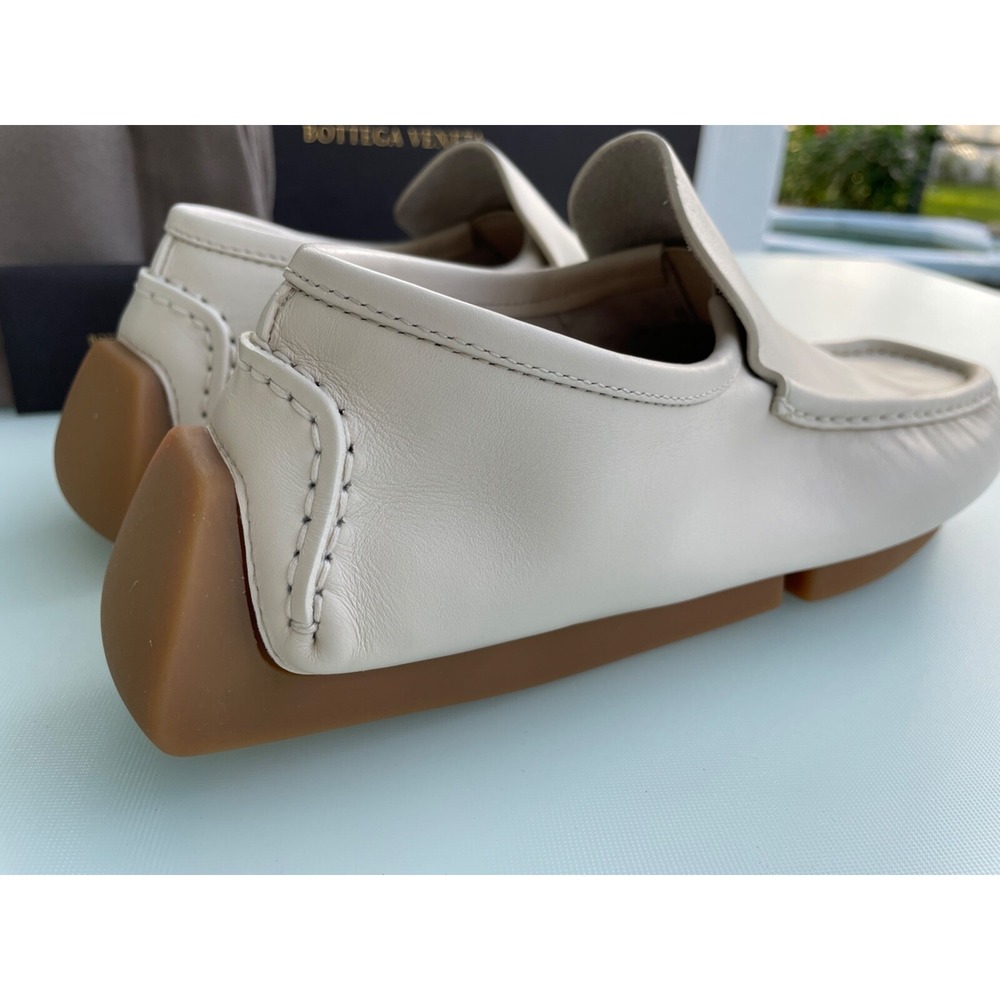 Bottega Veneta 620313 Mens Chester Calf Trench White Leather Loafer Shoe size 39 - Picture 4 of 10